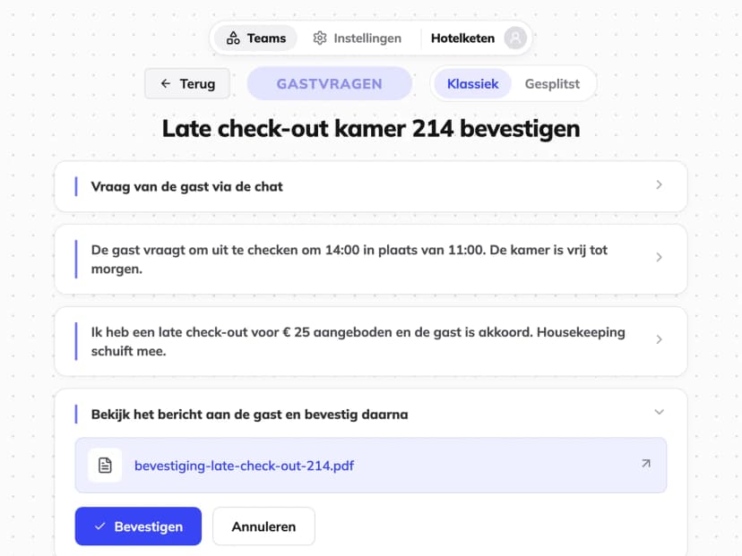 AI-agent voor de hotelreceptie