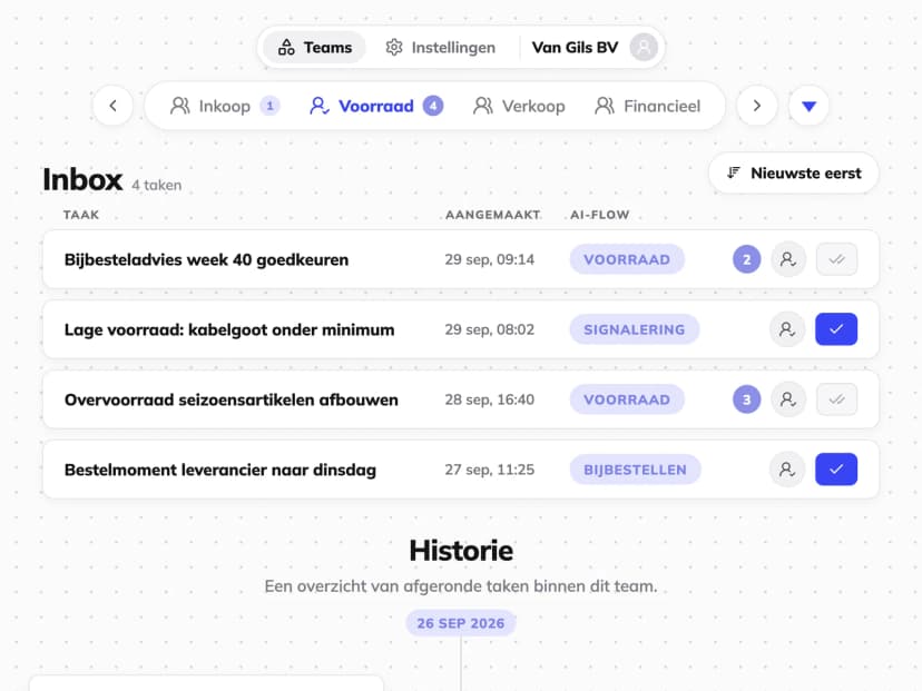 AI-agent voor voorraadbeheer